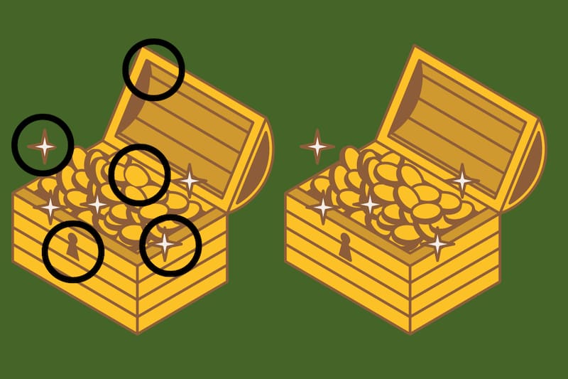 ¡Aquí estaban las diferencias entre los tesoros!