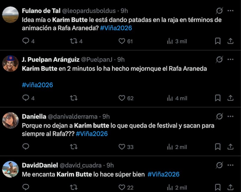 Prácticamente todos los comentarios fueron a favor del desempeño del profesional. Foto: X