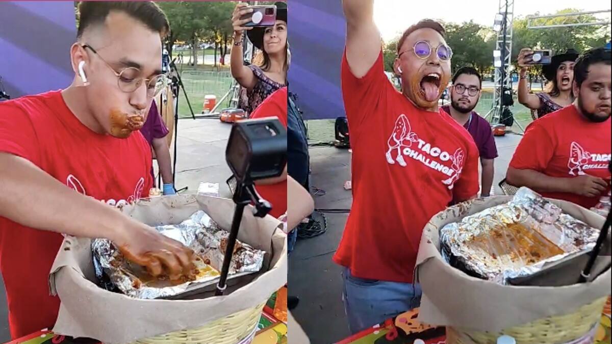 Video: Joven ganó 50 mil pesos solo por comer tacos