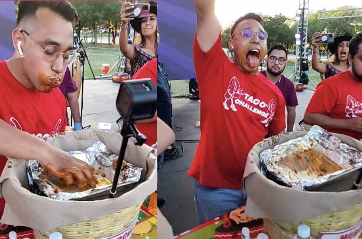 Video: Joven ganó 50 mil pesos solo por comer tacos