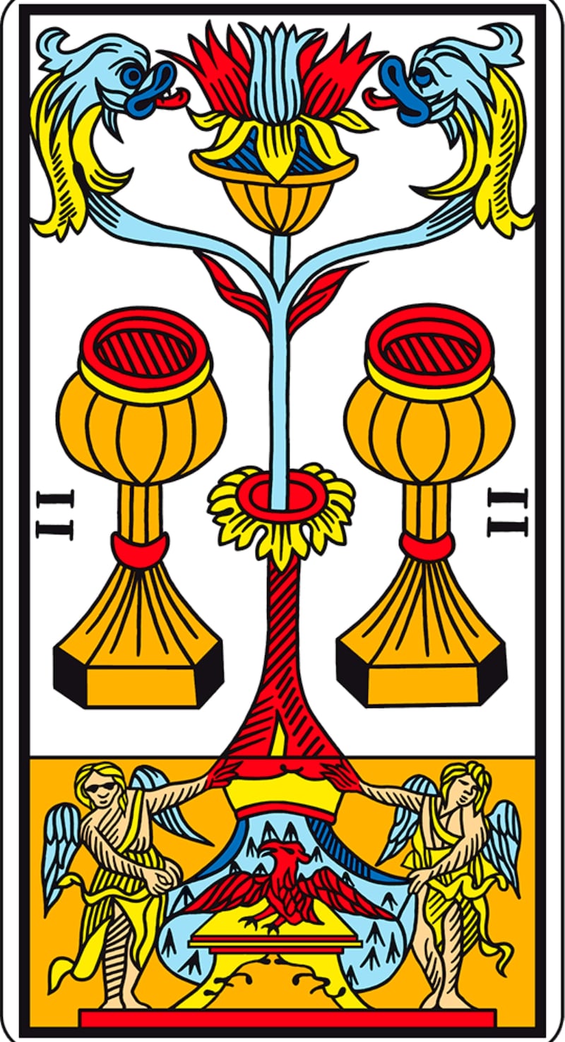 2 de copas del Tarot de Marsella