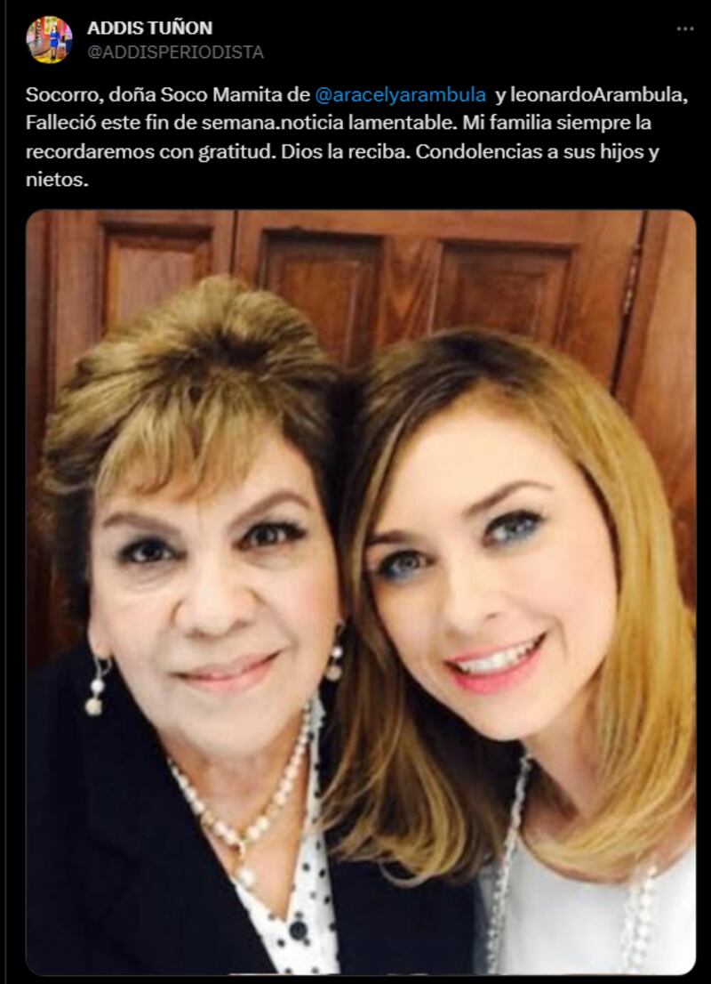 Aracely Arámbula y su madre fueron muy unidas. Sin embargo, se reportó recientemente el fallecimiento de Socorro Jacques.