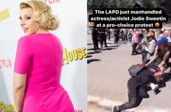 Policías golpean a Jodie Sweetin, actriz de “Fuller House” durante protesta pro aborto