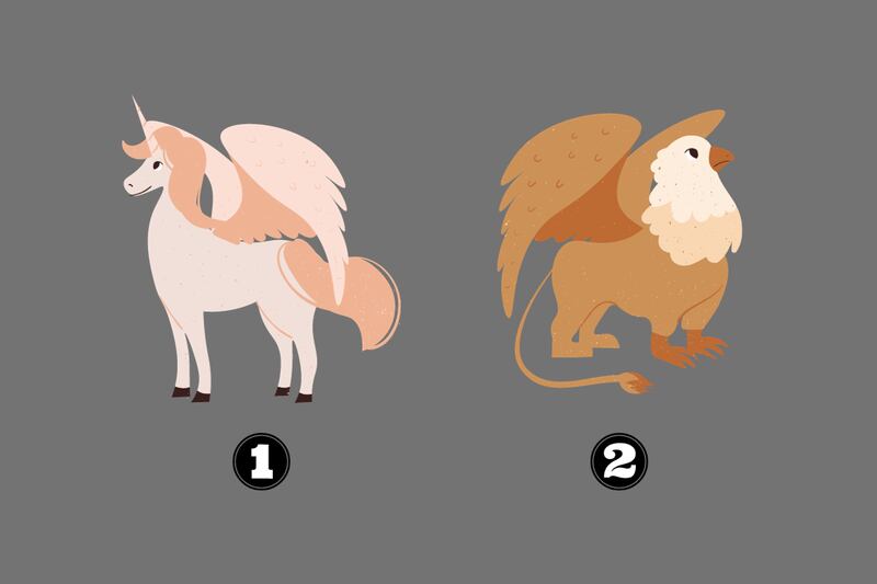 En la imagen se ven dos opciones, la primera es un unicornio y la segunda el Grifo.