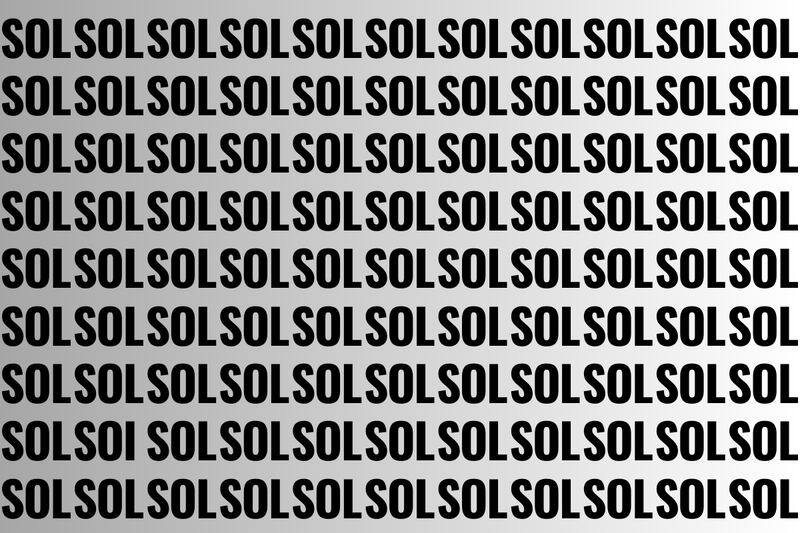En este test visual está escrita la palabra SOL muchas veces, pero entremedio hay una que dice SOI.