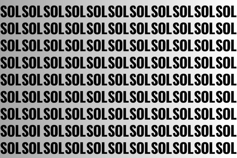 Intenta encontrar la palabra SOI en este test visual.