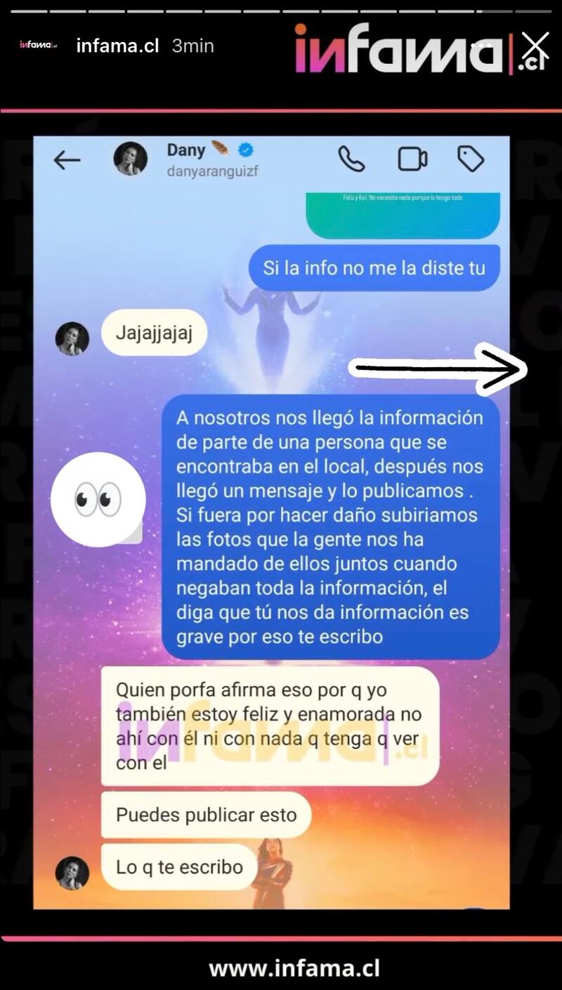 La respuesta de Daniela Aránguiz para Jorge Valdivia.