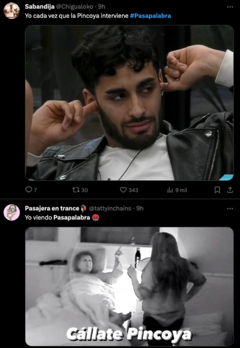 Críticas a Pincoya por su participación en "Pasapalabra". Foto: X.