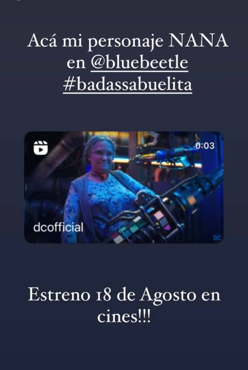 La actriz participa en Blue Beetle