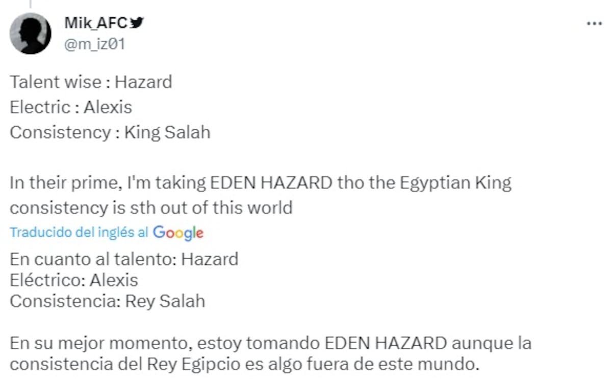 Hinchas ingleses debaten sobre el primer de Alexis Sánchez, Eden Hazard o Mohamed Salah.
