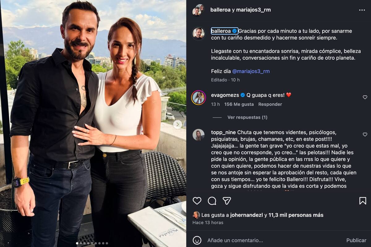 Y la publicación junto a María José. Foto: @Balleroa en Instagram