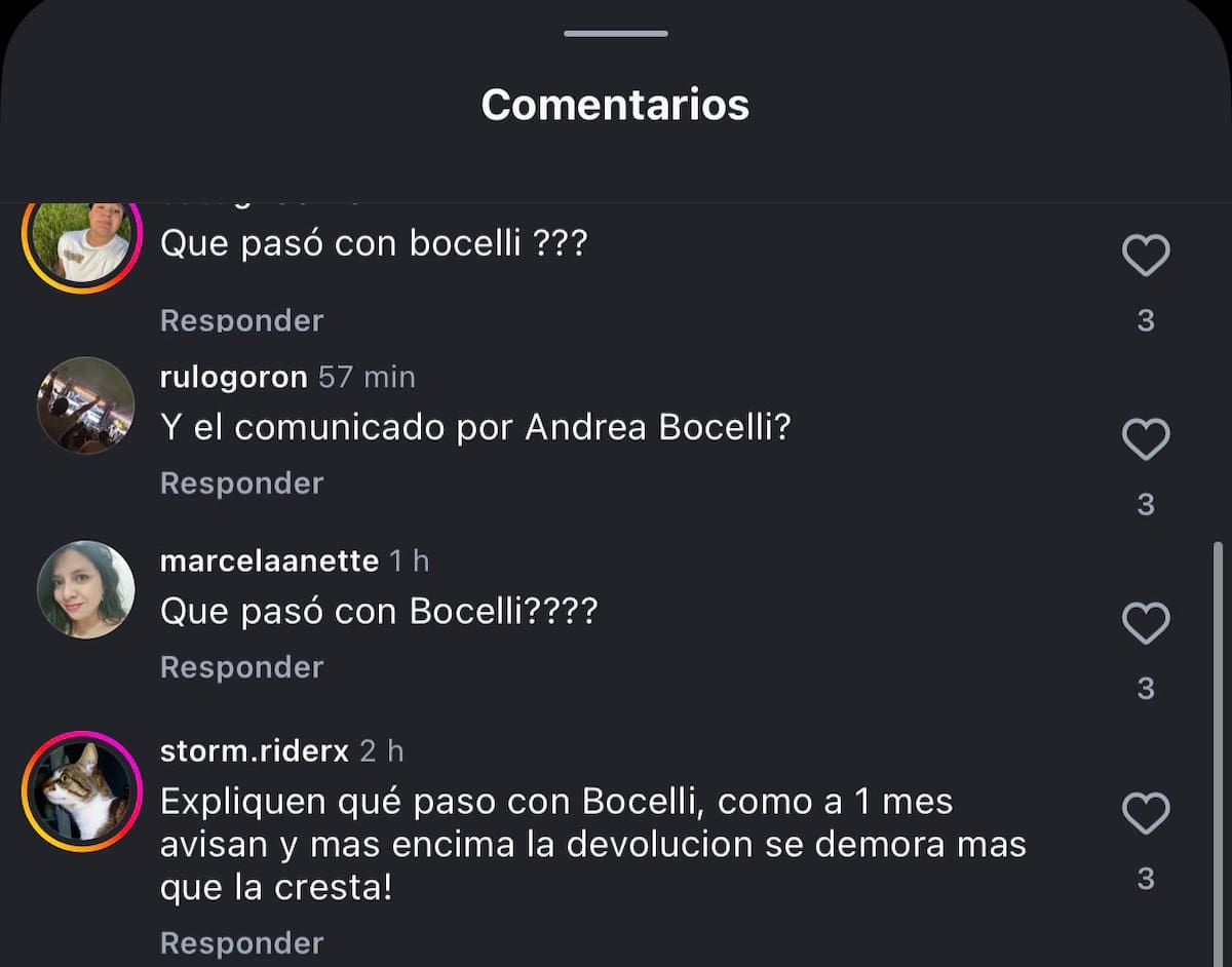 Fanáticos piden explicaciones de cancelación de concierto.
Foto: Instagram