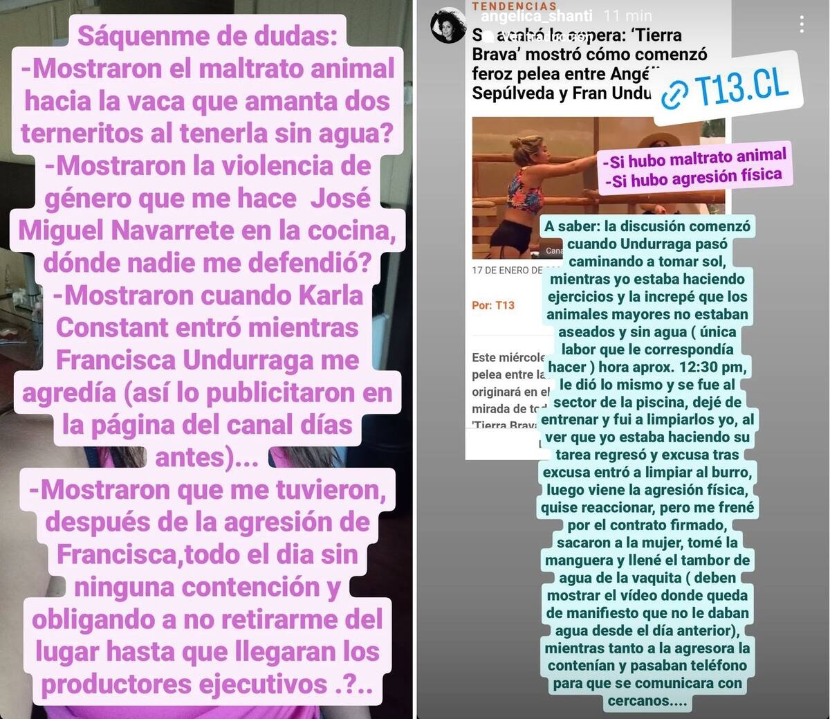 Angélica Sepúlveda contó nuevos antecedentes sobre la pelea. Créditos: Instagram