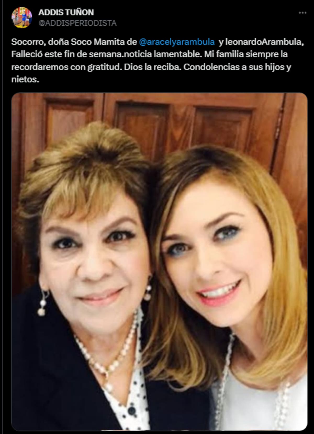 fueron muy unidas. Sin embargo, se reportó recientemente el fallecimiento de Socorro Jacques.