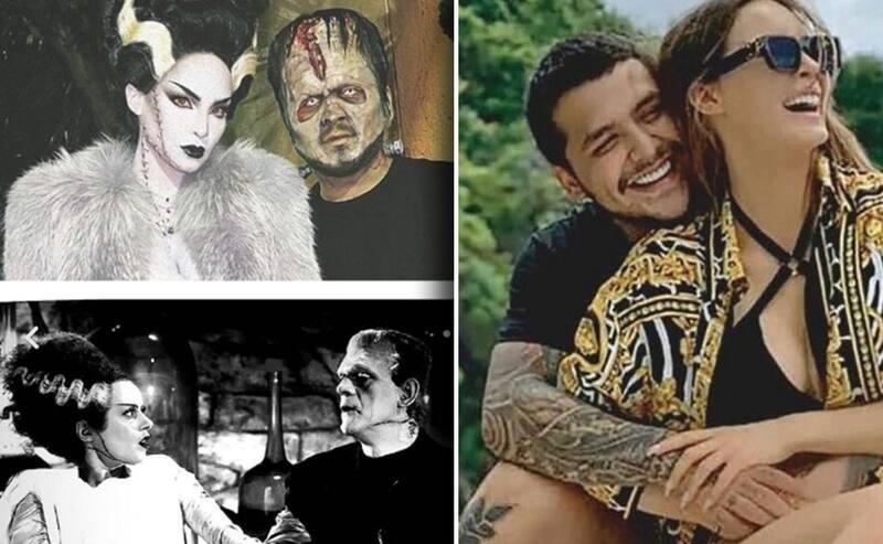 Belinda y Christian Nodal hicieron una mega producción en sus disfraces. - Créditos: Especial