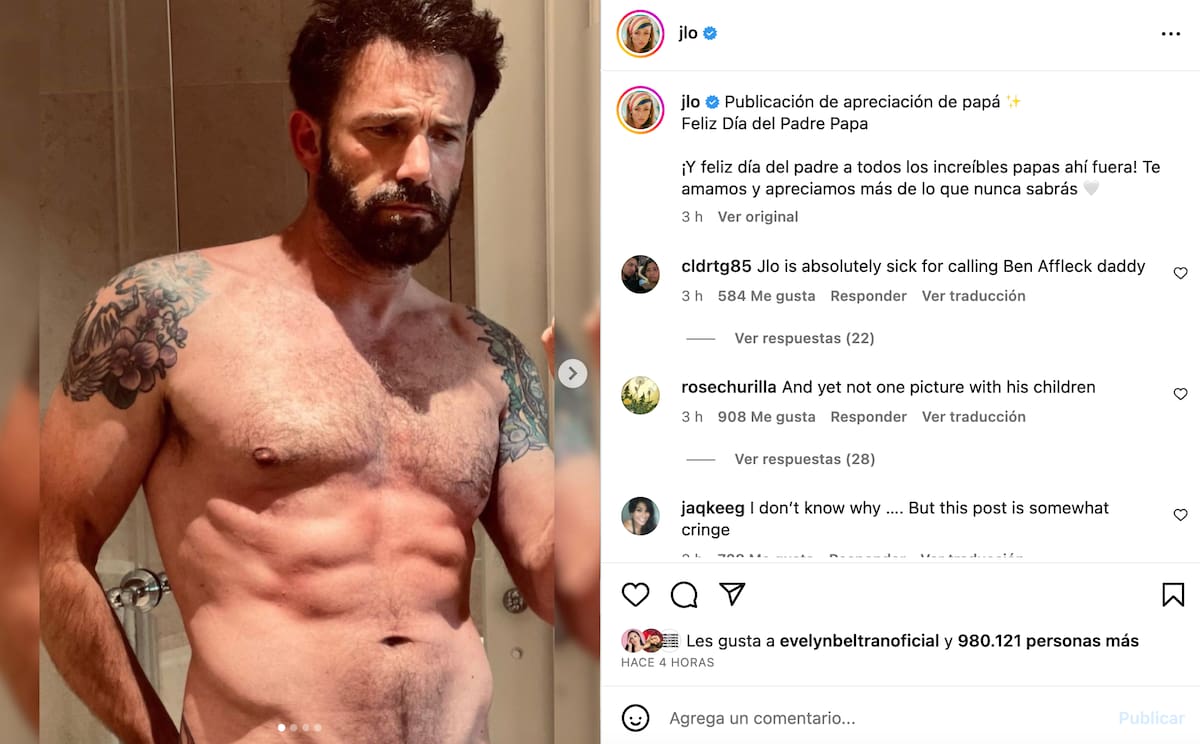 Jennifer Lopez felicitó a su esposo por el Día del Padre