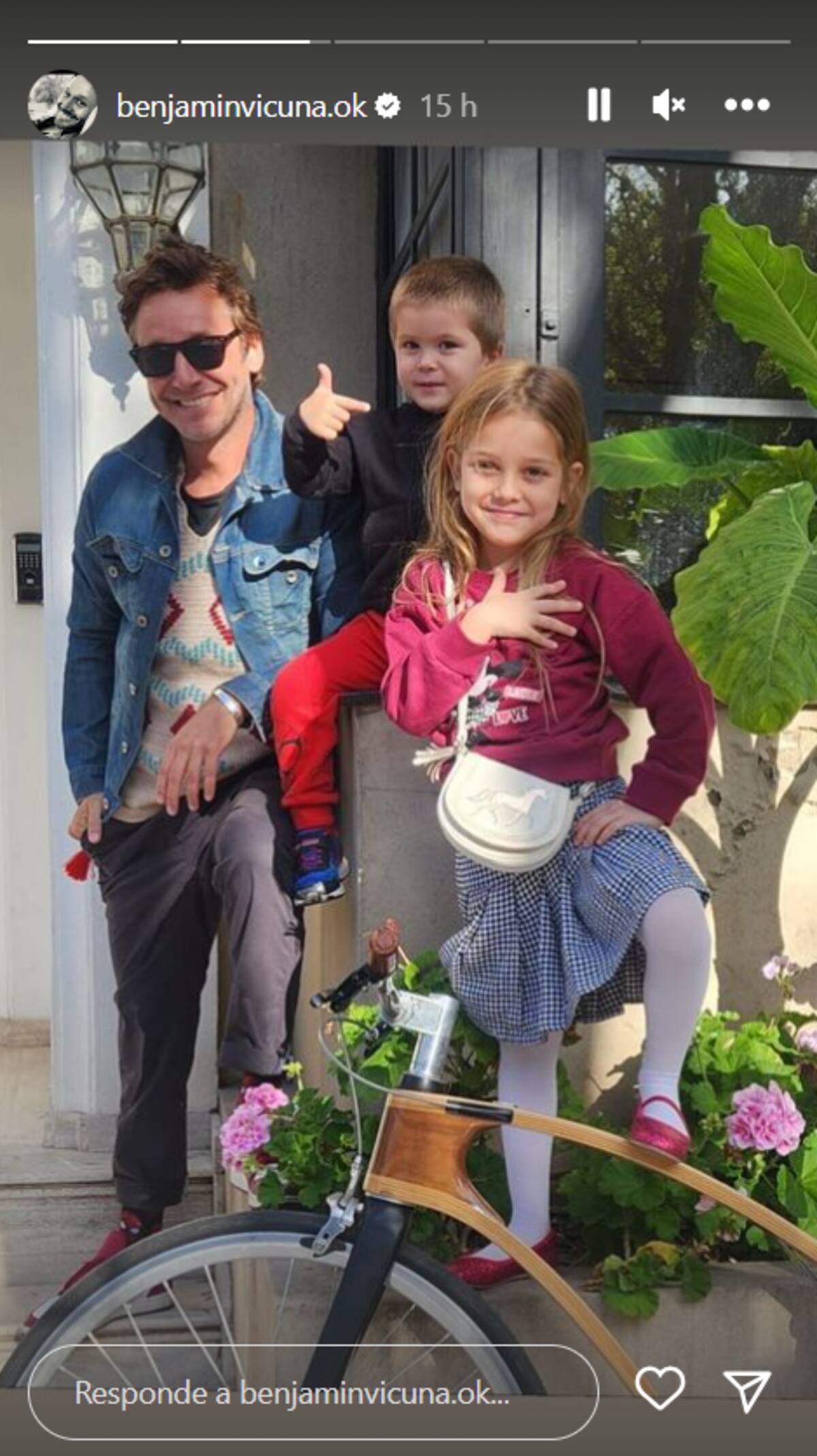 Benjamín Vicuña en sus historias de Instagram.