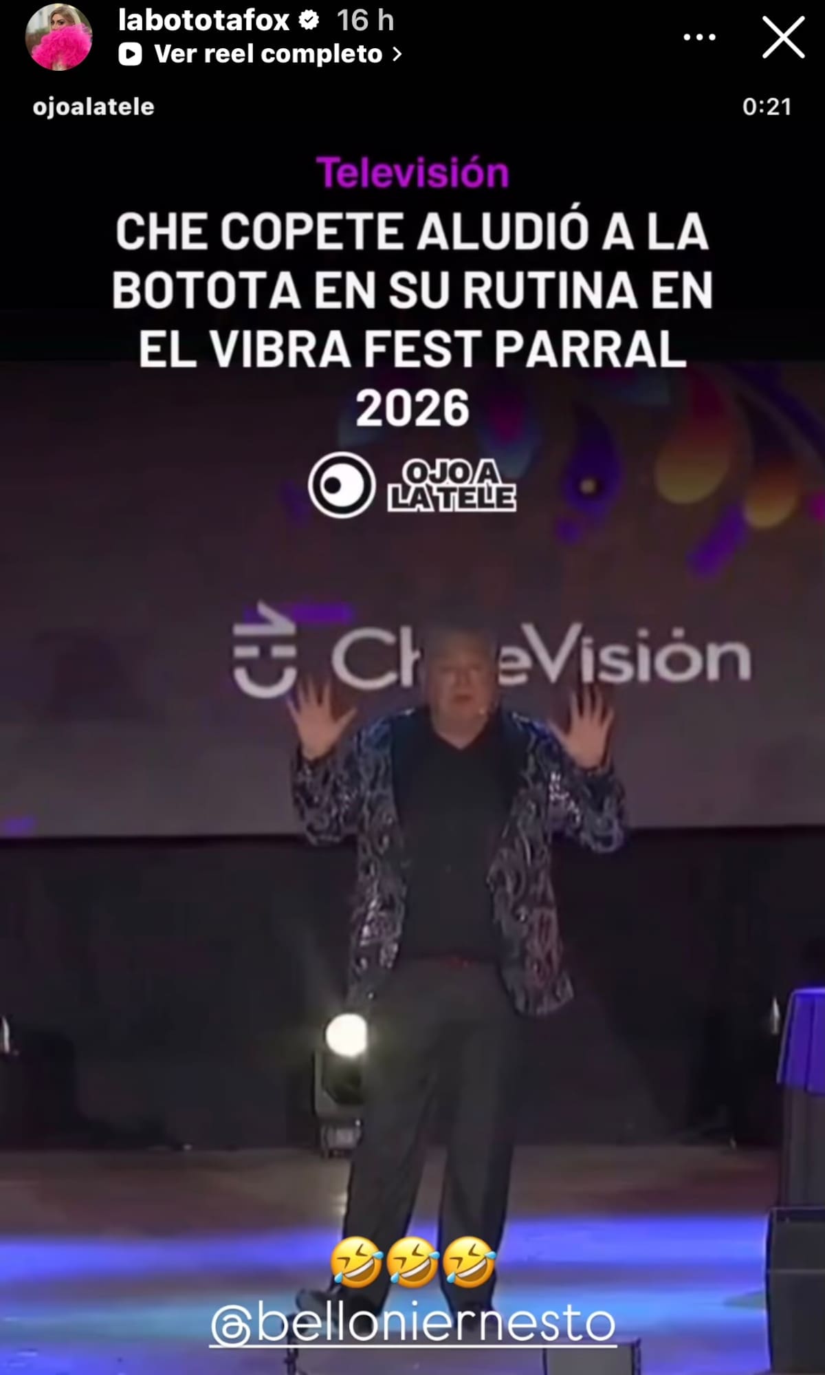 La comediante reaccionó a chiste de Che Copete.