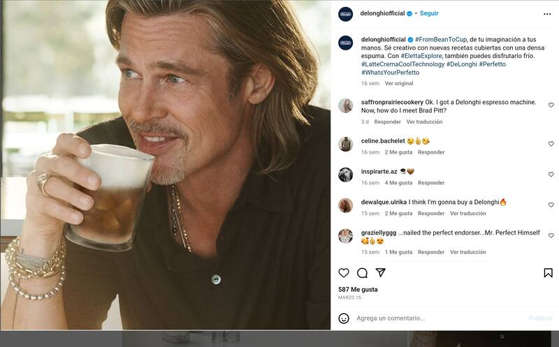 El actor es embajador mundial de un marca de cafeteras.