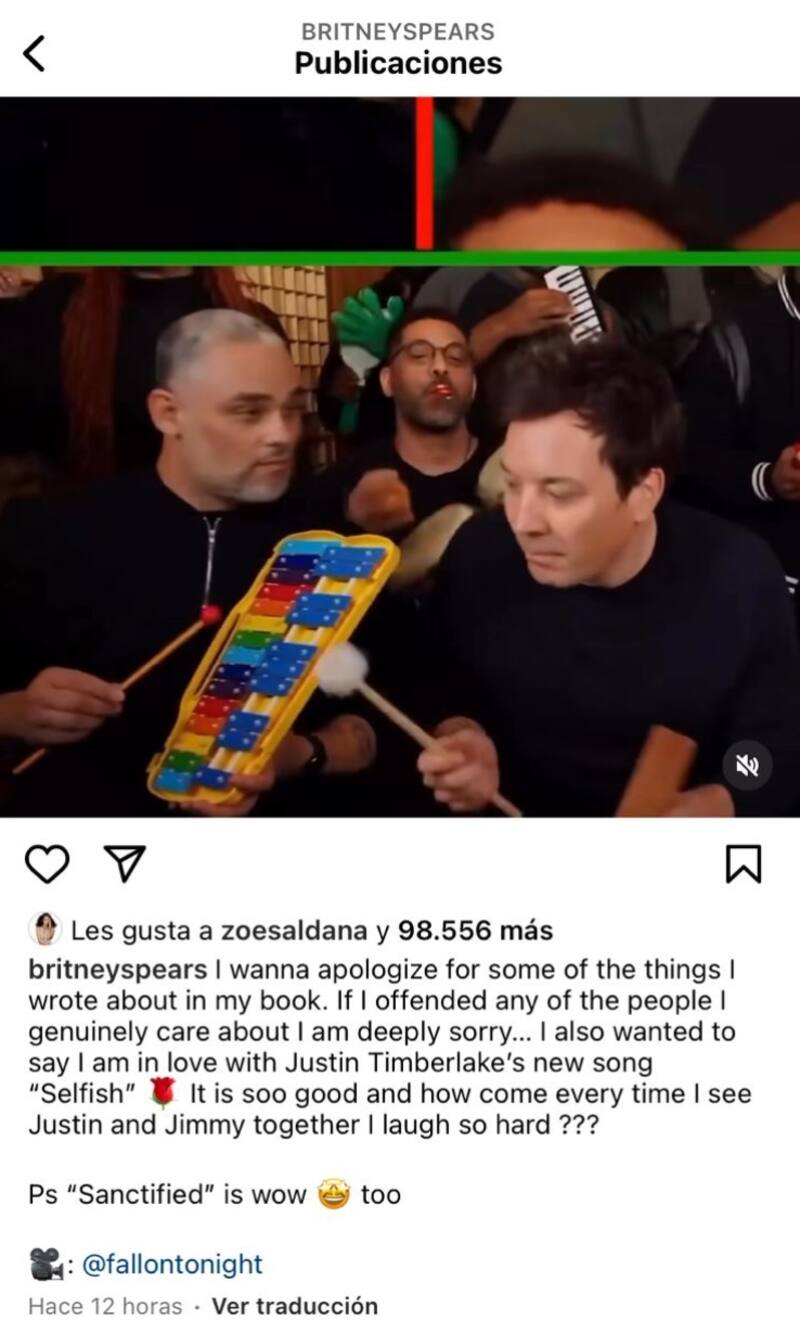 Britney Spears pide disculpas publicas, por los hechos escritos en su libro "La mujer que soy", además menciona la nueva canción de Justin Timberlake.