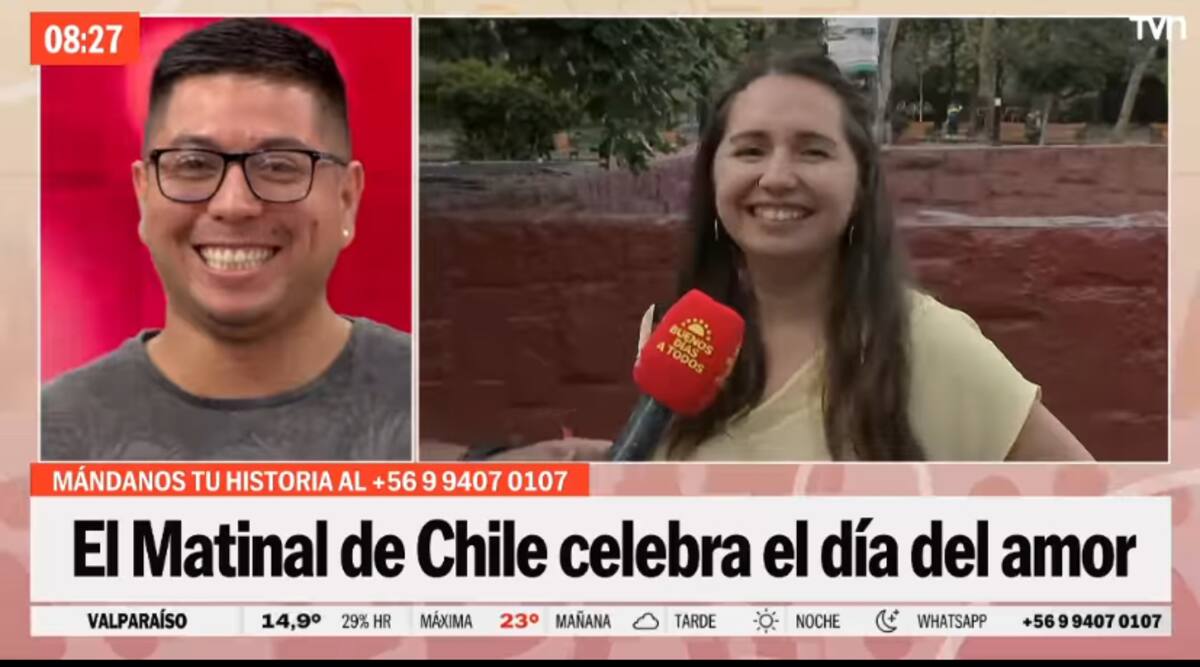 Momento en el que el director le propone matrimonio a su pareja en el matinal Buenos Días a Todos. - Créditos: Captura de Pantalla Instagram
