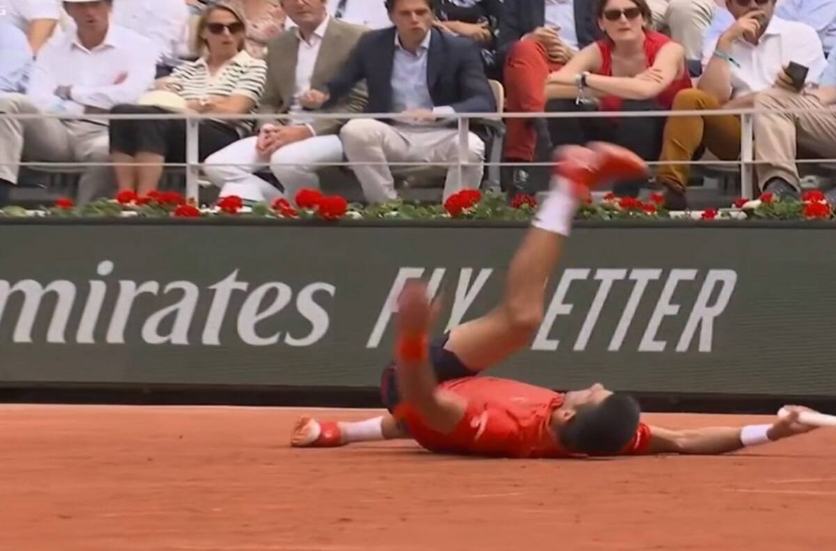 VIDEO | La fea caída que sufrió Novak Djokovic en la final de Roland Garros