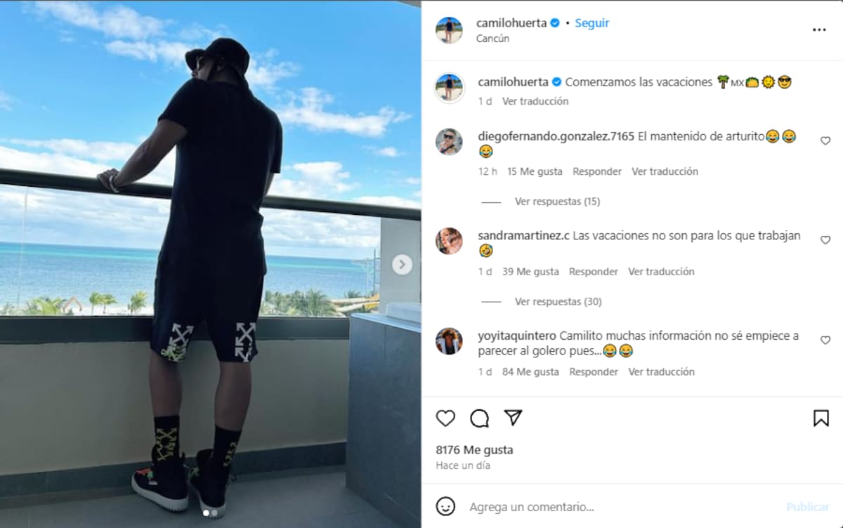 Camilo Huerta muestra sus vacaciones por redes sociales y es cuestionado por seguidores.