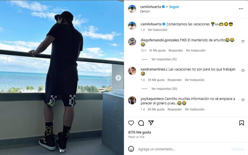 Camilo Huerta muestra sus vacaciones por redes sociales y es cuestionado por seguidores.