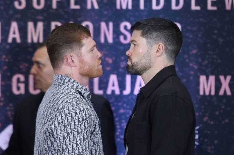 Canelo Álvarez y John Ryder Canelo Álvarez peleará en México el 6 de mayo.  - Créditos: Occidental