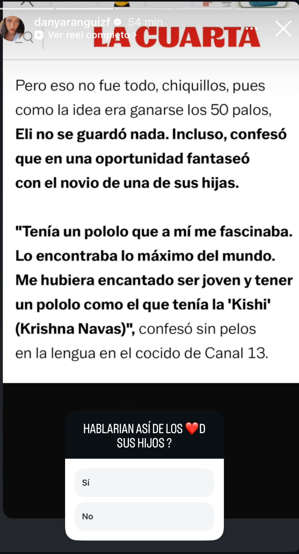 Citó a La Cuarta para establecer su punto.