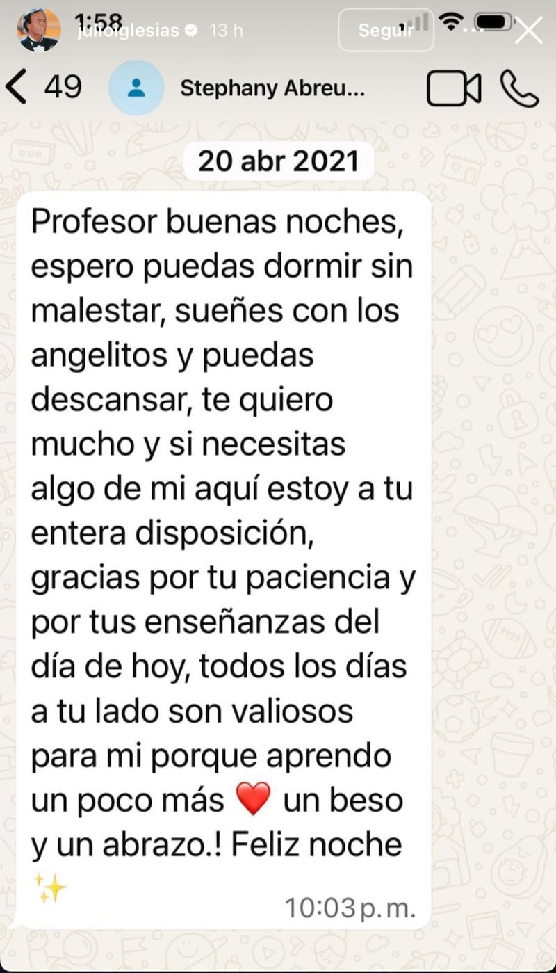 La defensa del artista tras problemas con Fiscalía.
Foto: Instagram @julioiglesias
