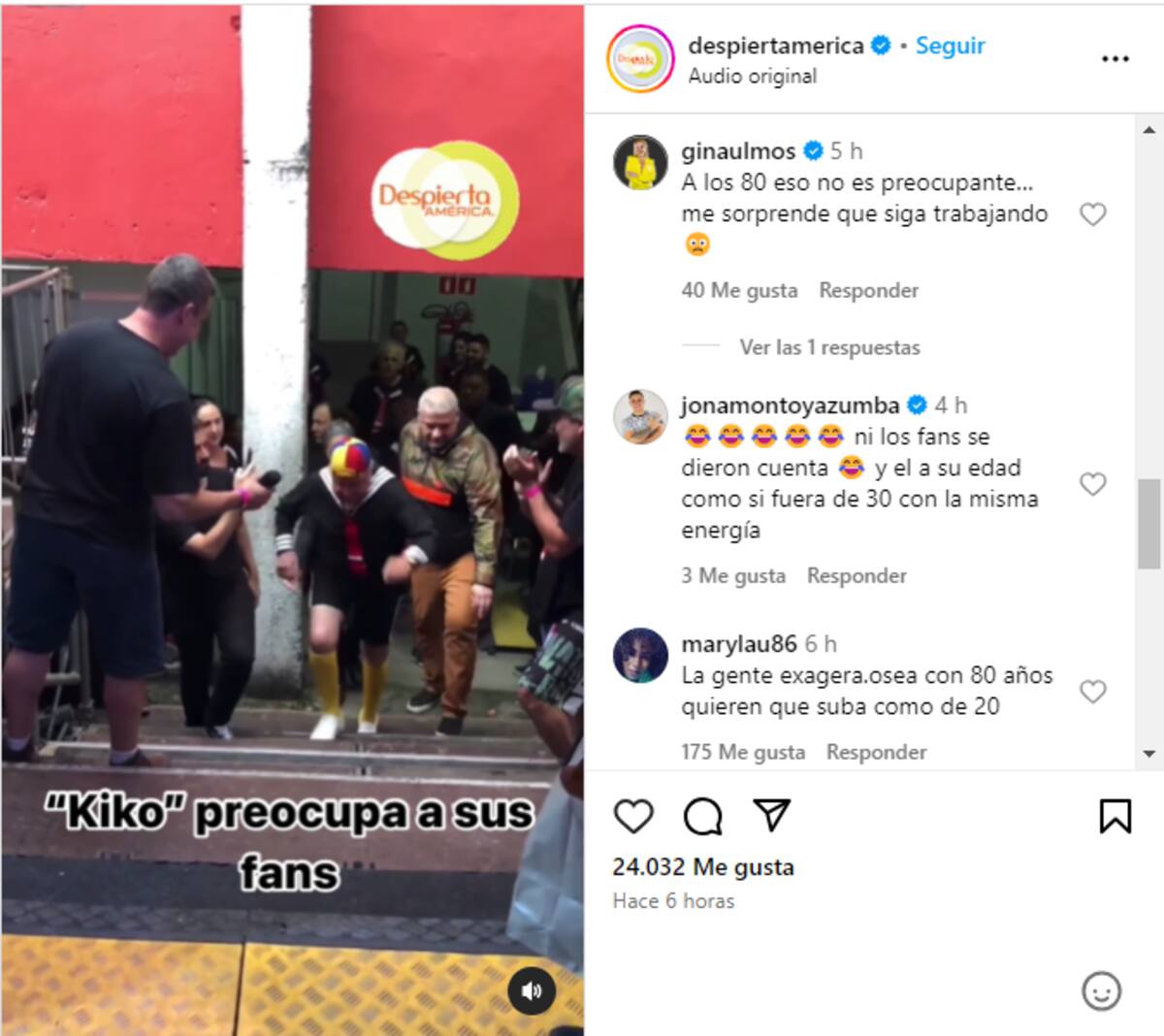 Fans de Carlos Villagrán comentan sobre el percance ocurrido en su show de Kiko.