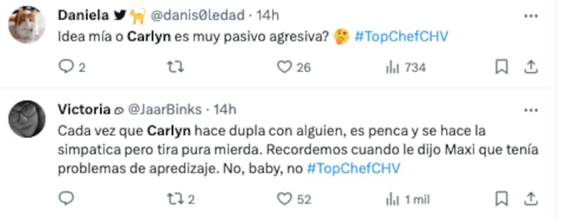 Críticas hacia Carlyn Romero.