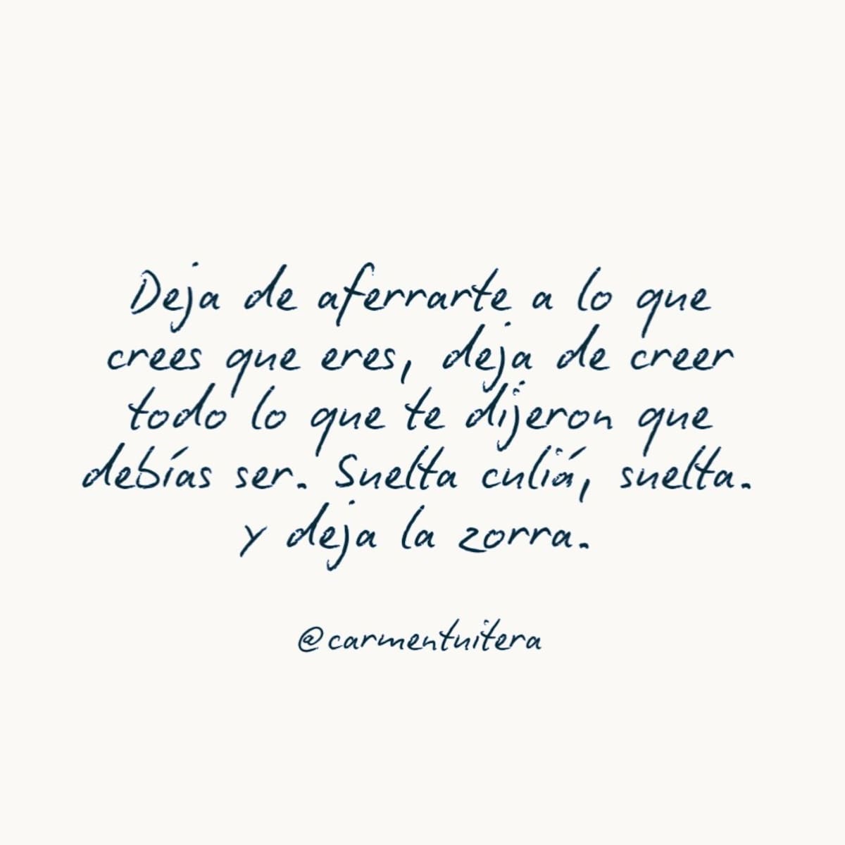 Y una de sus frases de Instagram. Foto: IG.