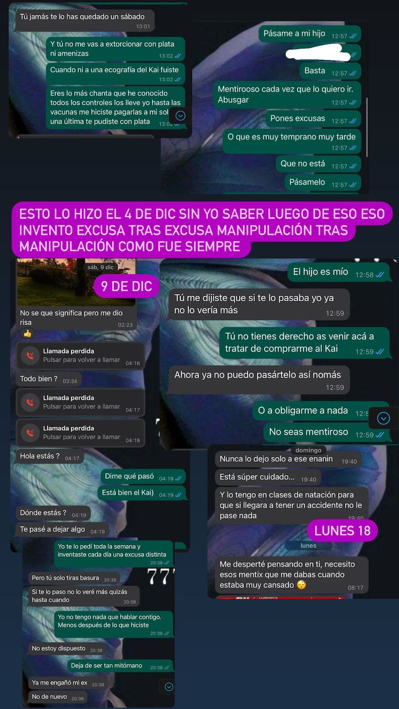 Solo uno de varios pantallazos que publicó Cass Zamorano