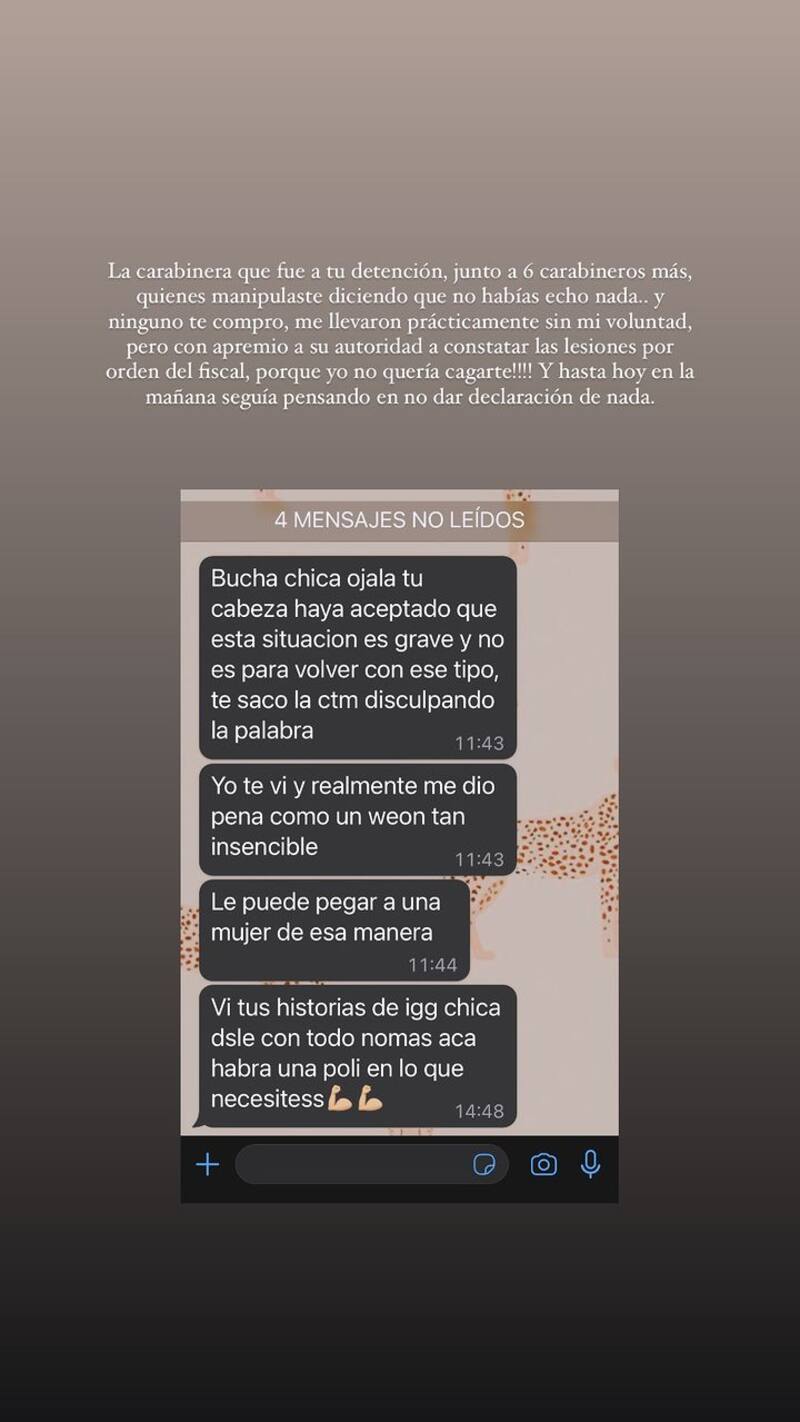 Expareja de Sebastián Ramírez revela conversación con Carabinera que asistió en su ayuda