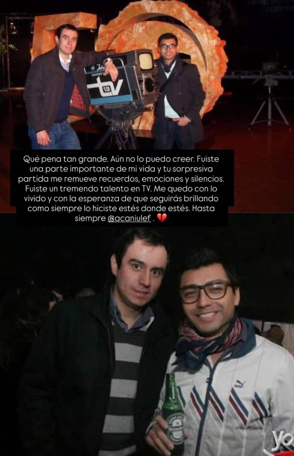 El periodista despidió a su expareja, Andrés Caniulef.