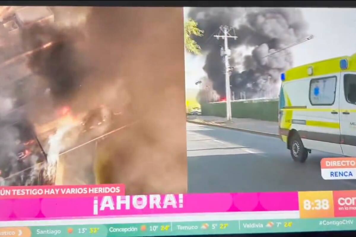 El matinal emitió por accidente una sensible imagen del accidente (la que no mostraremos en este sitio). Foto. Captura CHV.