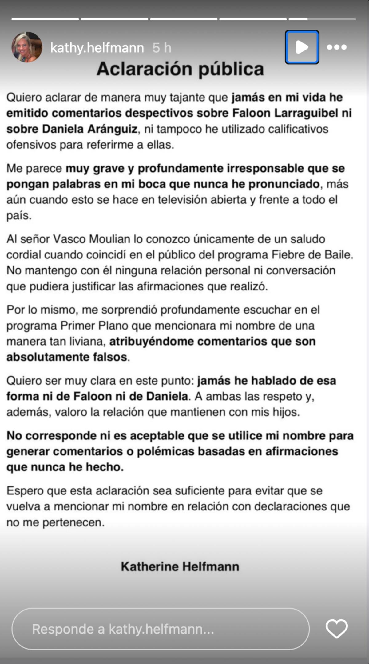 Publicado esta tarde en el Instagram de Katherine Helffman.