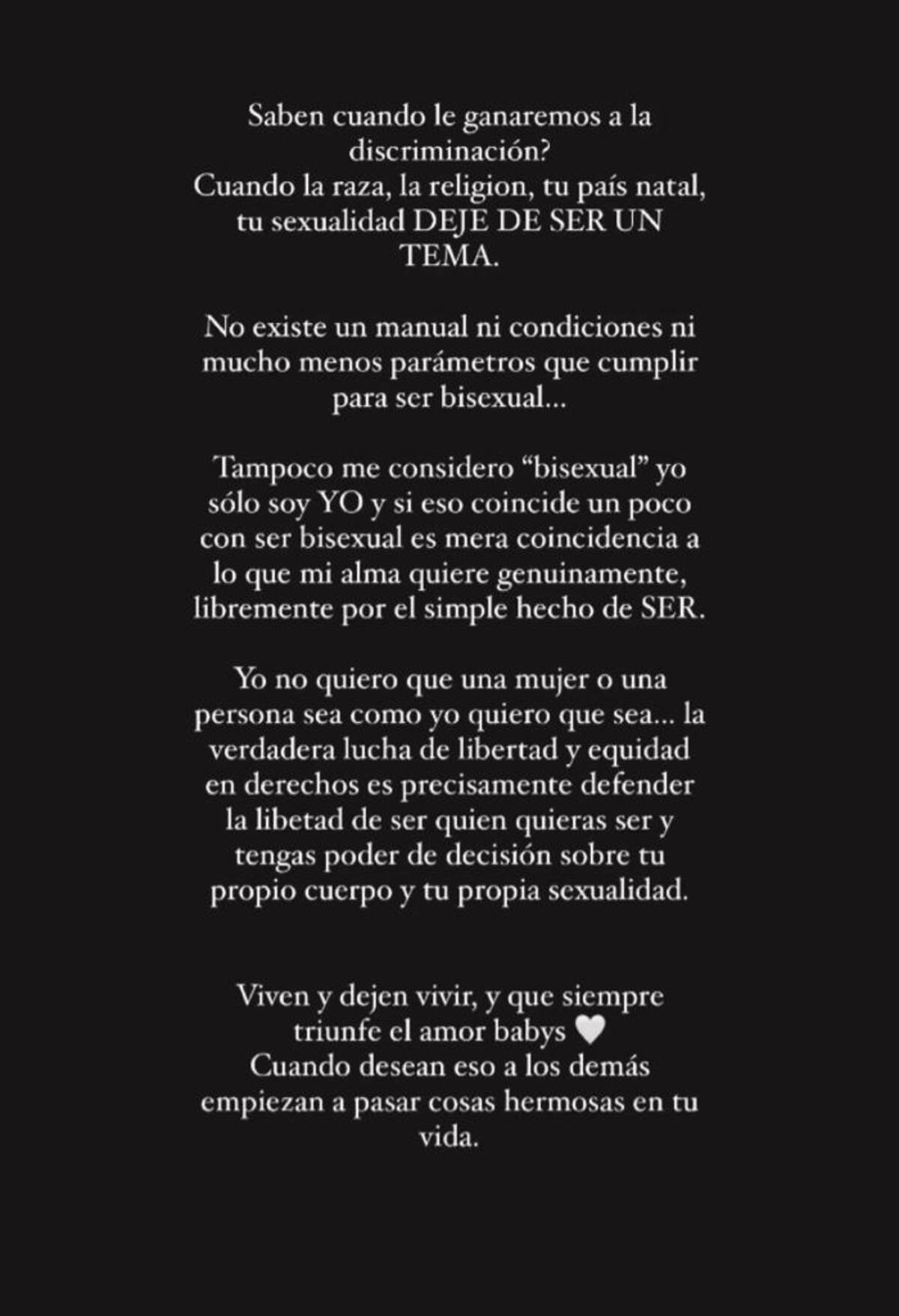 El descargo de Constanza Capelli en sus redes sociales.