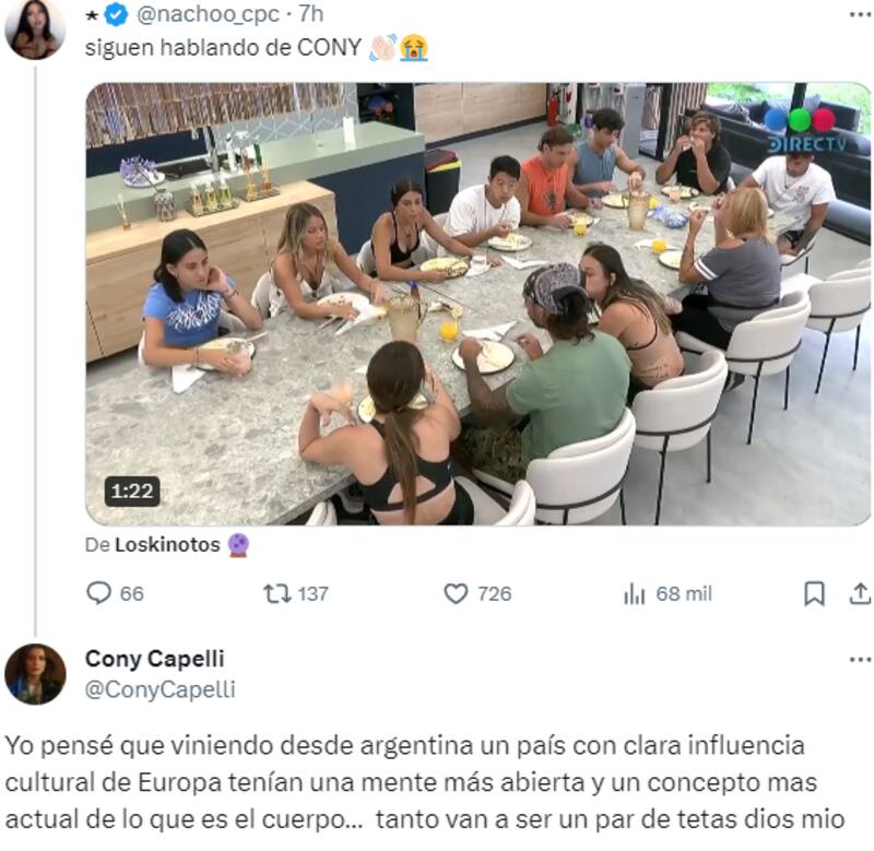 Constanza Capelli responde a cuestionamientos de participantes de Gran Hermano Argentina.