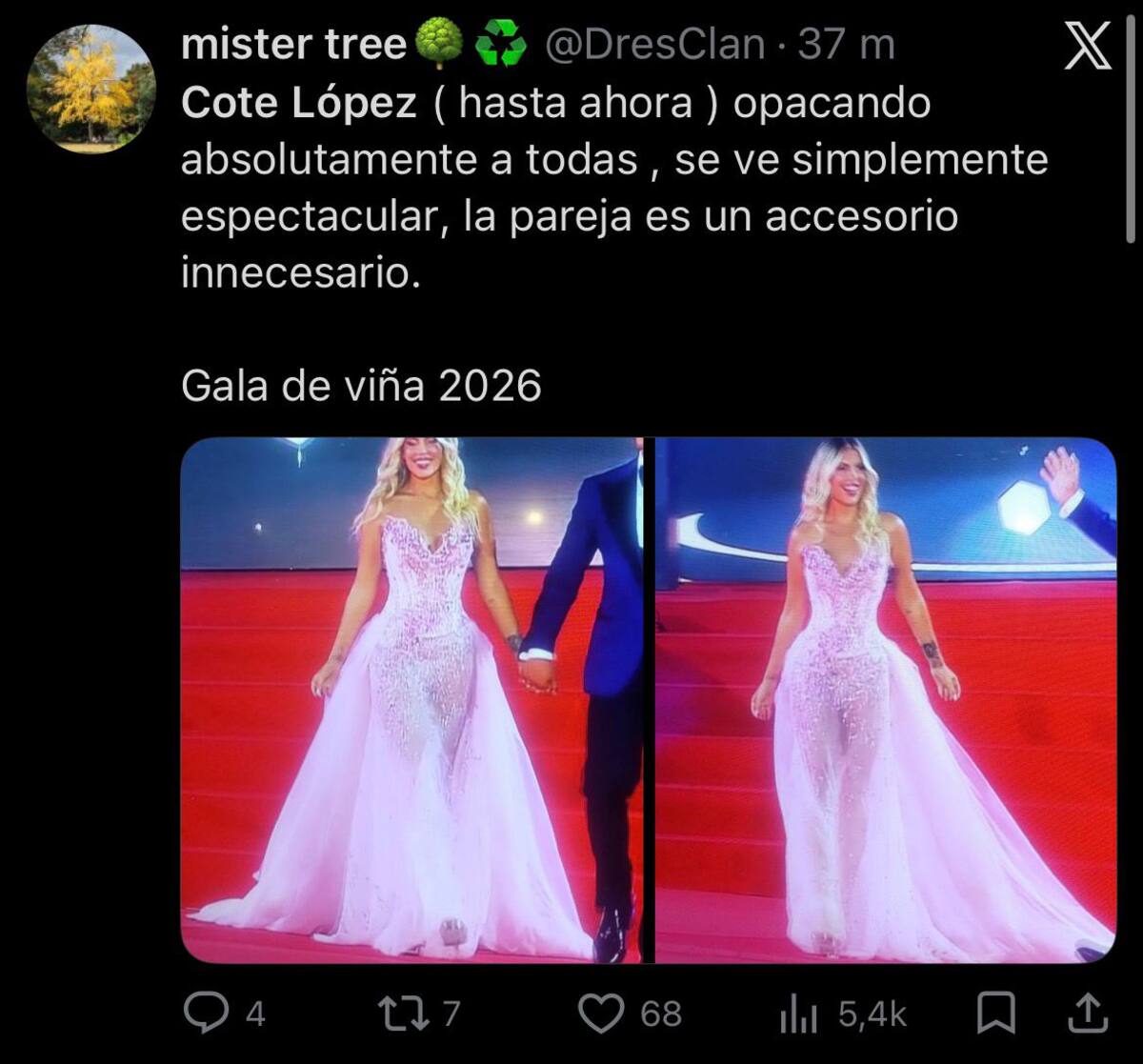 Criticas por su paso en la alfombra roja.
Foto: X