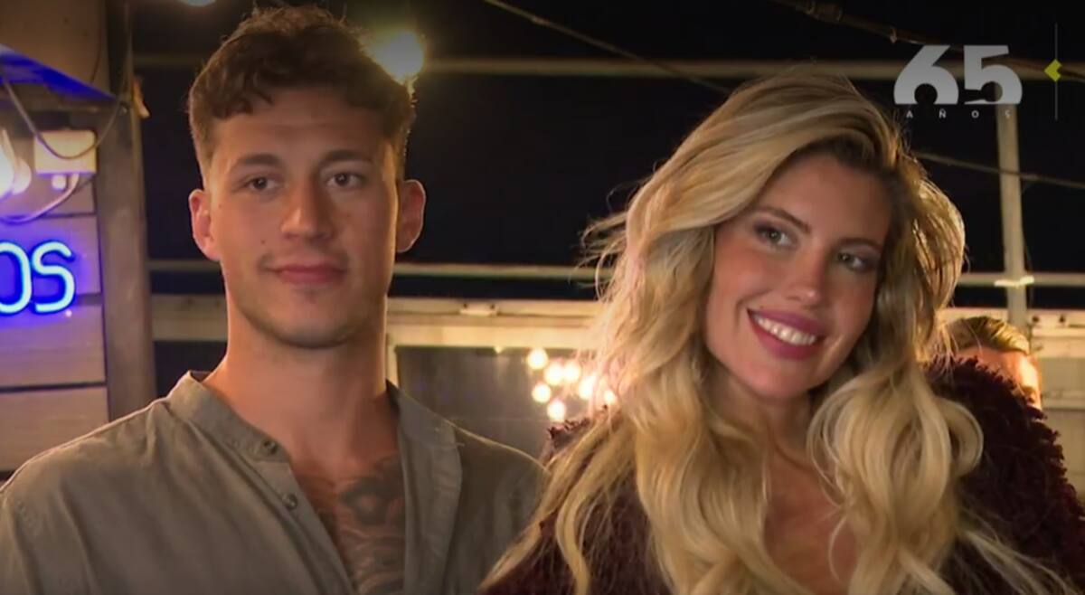 El joven con que la influencer fue captada dándose un beso.