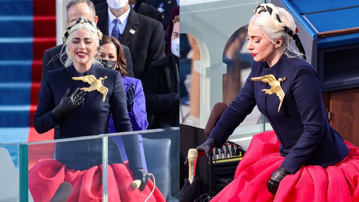 Lady Gaga usó un vestido blindado para la toma de posesión de Joe Biden