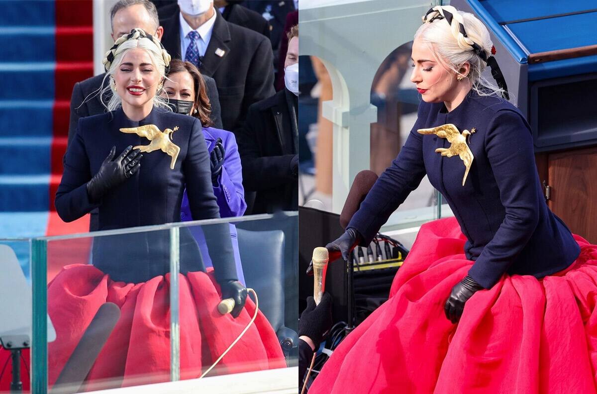 Lady Gaga usó un vestido blindado para la toma de posesión de Joe Biden