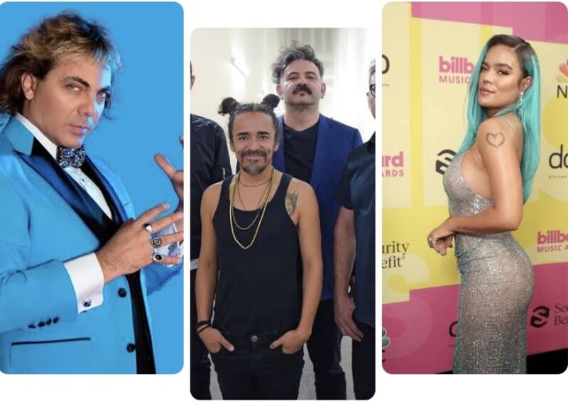 Cristian Castro, Café Tacvba y Karol G - Créditos: de archivo