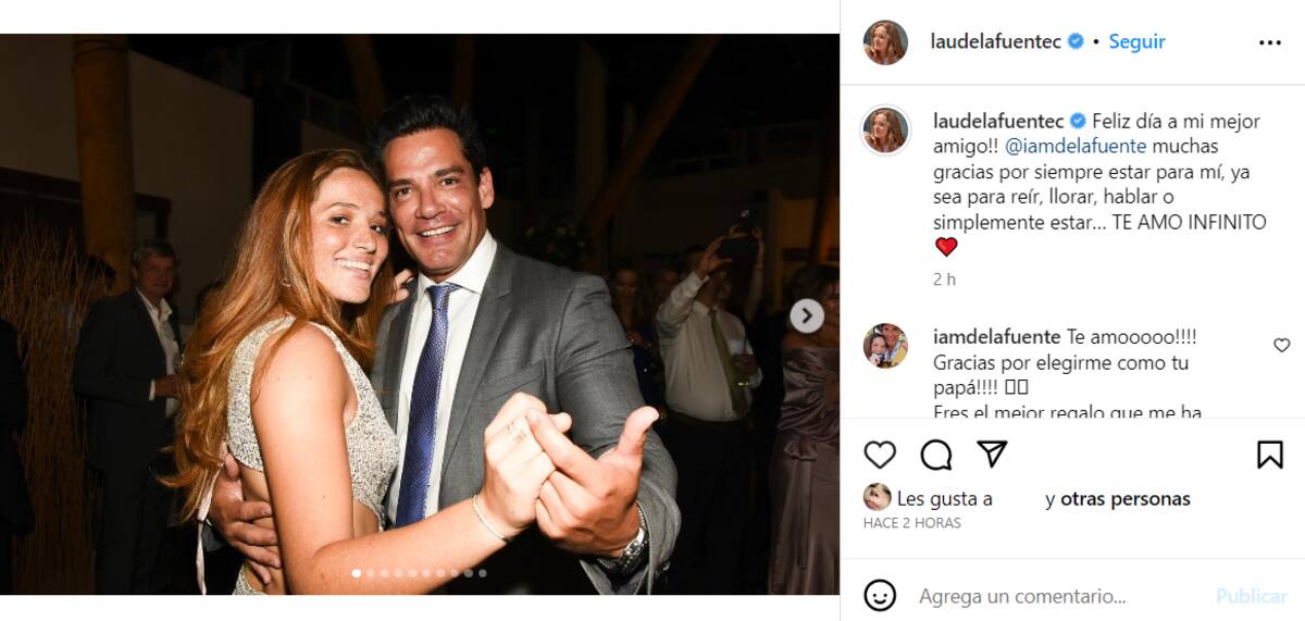 El tierno saludo que Cristián de la Fuente recibió de su hija Laura de la Fuente.