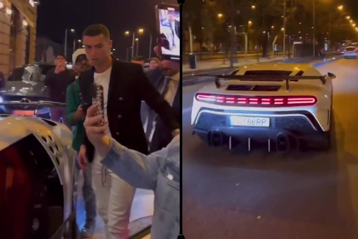 Cristiano Ronaldo "El Bicho" paseó con su nuevo Bugatti Centodieci. - Créditos: @RMadridUniido