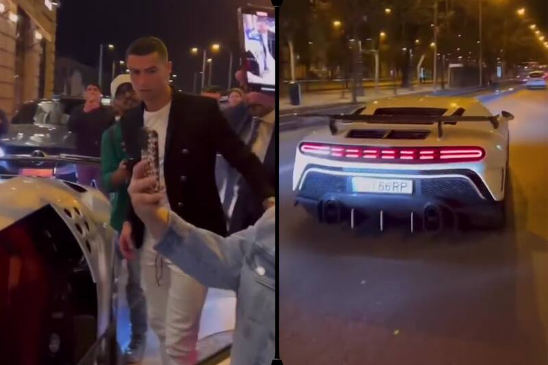 Cristiano Ronaldo "El Bicho" paseó con su nuevo Bugatti Centodieci. - Créditos: @RMadridUniido