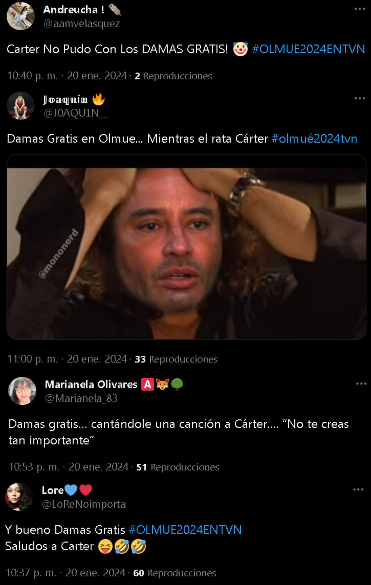 Las reacciones dedicadas al alcalde Rodolfo Carter.
